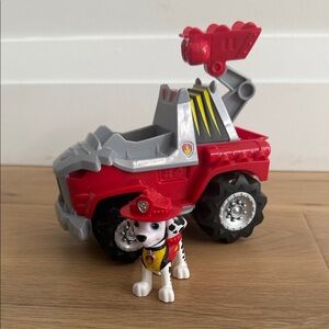 Paw Patrol Red and Gray Fire Truck with Dalmatian Figure